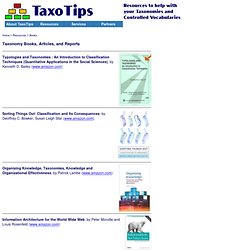 Taxonomy Books, Articles, and Reports