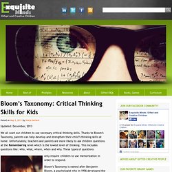 Bloom's Taxonomy: Critical Thinking Skills for Kids