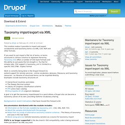 Taxonomy import/export via XML