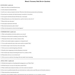 Bloom Taxonomy Book Review Questions