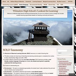 SOLO Taxonomy « Wilmslow High School's 'Lookout for Learning'