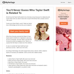 You'll Never Guess Who Taylor Swift is Related To - MyHeritage