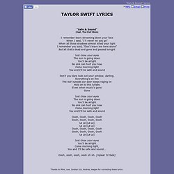 TAYLOR SWIFT LYRICS - Safe & Sound