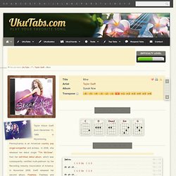 "Mine" by Taylor Swift ukulele tabs and chords