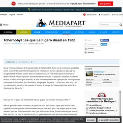 Tchernobyl : ce que Le Figaro disait en 1986