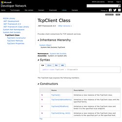 TcpClient Class (System.Net.Sockets)