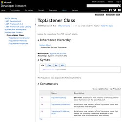 TcpListener Class (System.Net.Sockets)