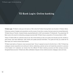 TD Bank Login: Online banking