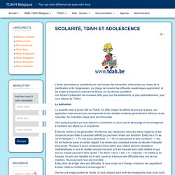 TDA/H Belgique - Scolarité