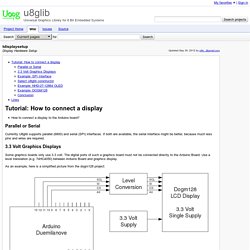 tdisplaysetup - u8glib - Display Hardware Setup - Universal Graphics Library for 8 Bit Embedded Systems