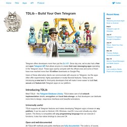 TDLib – Build Your Own Telegram