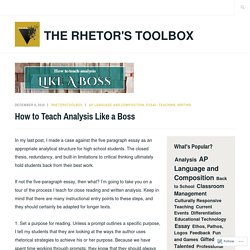 How to Teach Analysis Like a Boss – The Rhetor's Toolbox