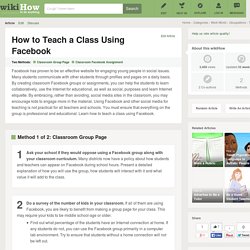 How to Teach a Class Using Facebook