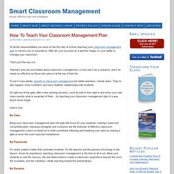 How To Teach Your Classroom Management Plan