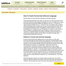 How To Teach Formal And Informal Language