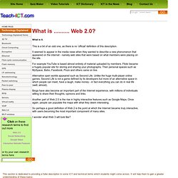 Teach ICT What is web 2.0?