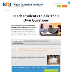 Teach Students to Ask Their Own Questions