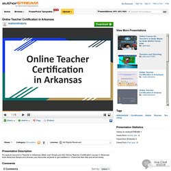 Online Teacher Certification in Arkansas