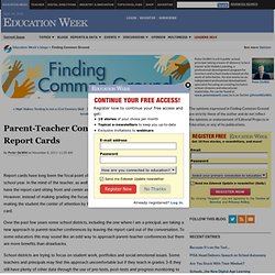 Parent-Teacher Conferences WITHOUT Report Cards - Finding Common Ground