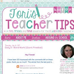 Tori's Teacher Tips: Daily 5- Word Work! {giant freebie!}