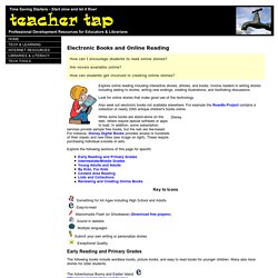 Teacher Tap: Electronic Books and Online Reading