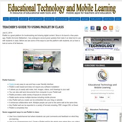 Teacher's Guide to Using Padlet in Class ~ Educational Technology and Mobile Learning