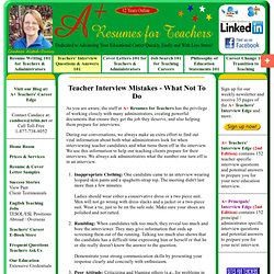 Teacher Interviews - what not to do