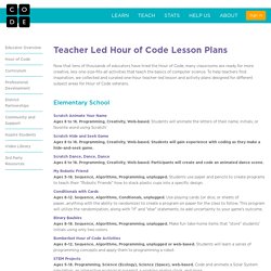 Teacher led Hour of Code lesson plans - by grade and subject