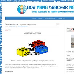 Teacher Mama: Lego Math Activities