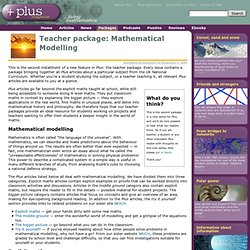 Teacher package: Mathematical Modelling