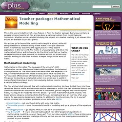 Teacher package: Mathematical Modelling