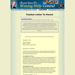 Teacher letter to parent...The primary teacher to parent communication tool.