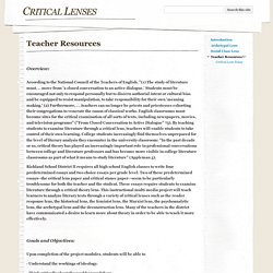 Teacher Resources - Critical Lenses