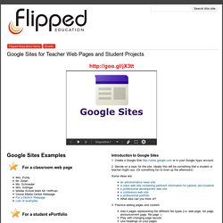 Google Sites for Teacher Web Pages and Student Projects - Flipped Events