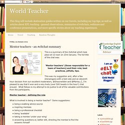 Mentor teachers - an #eltchat summary