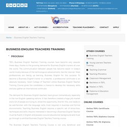Teacher Training Course for Business English
