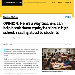 OPINION: Here’s a way teachers can help break down equity barriers in high school: reading aloud to students