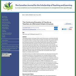 "Faculty as Teachers" by Lorraine M. Carter and Bettina Brockerhoff-Macdonald