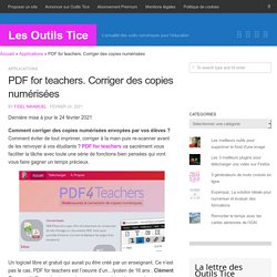 PDF for teachers. Corriger des copies numérisées