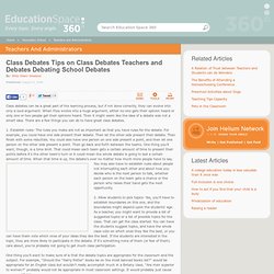 Teaching tips: How to hold a class debate - by Shilo Dawn Goodson