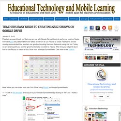 Teachers Easy Guide to Creating Quiz Shows on Google Drive ~ Educational Technology and Mobile Learning