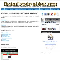 Teachers Guide on The Use of Wikis in Education