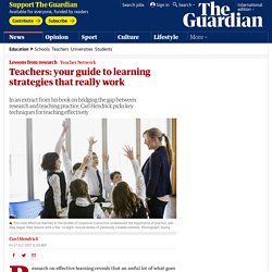 Teachers: your guide to learning strategies that really work