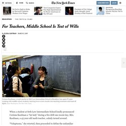 For Teachers, Middle School Is Test of Wills
