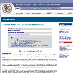 Teachers Resources: Mock Trials