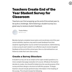Teachers Create End of the Year Student Survey for Classroom
