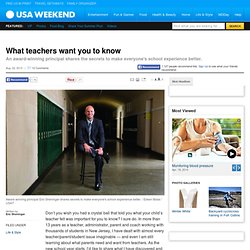 What teachers want you to know