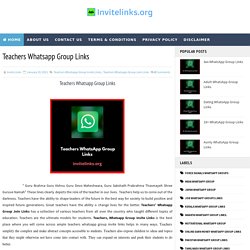 Teachers Whatsapp Group Links