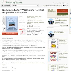 ISLAM INTRODUCTORY VOCABULARY MATCHING ASSIGNMENT + 4 PUZZLES