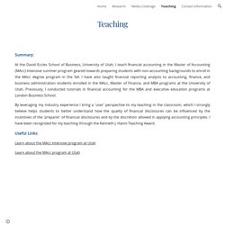 Atif Ellahie : Teaching